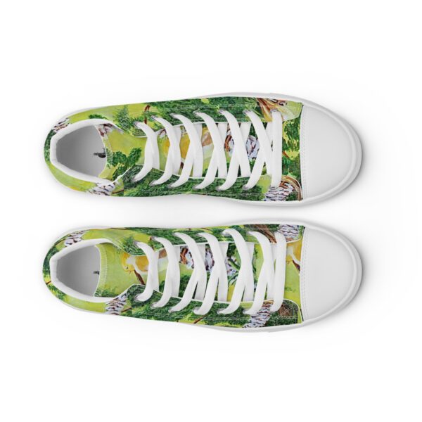 Picture of woman high painted canvas shoes