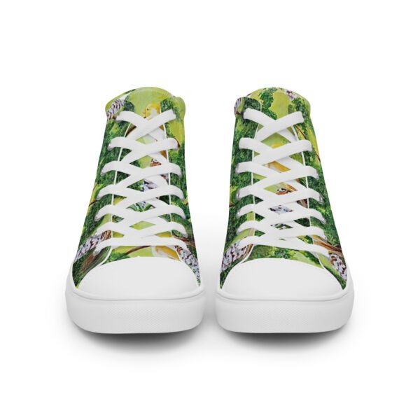 Woman green printed canvas shoes